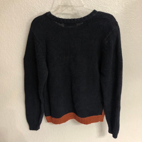 Christie & Jill Sweater Womens S Navy Blue Floral Knit Retro Paisley Vintage 90s - Picture 3 of 10